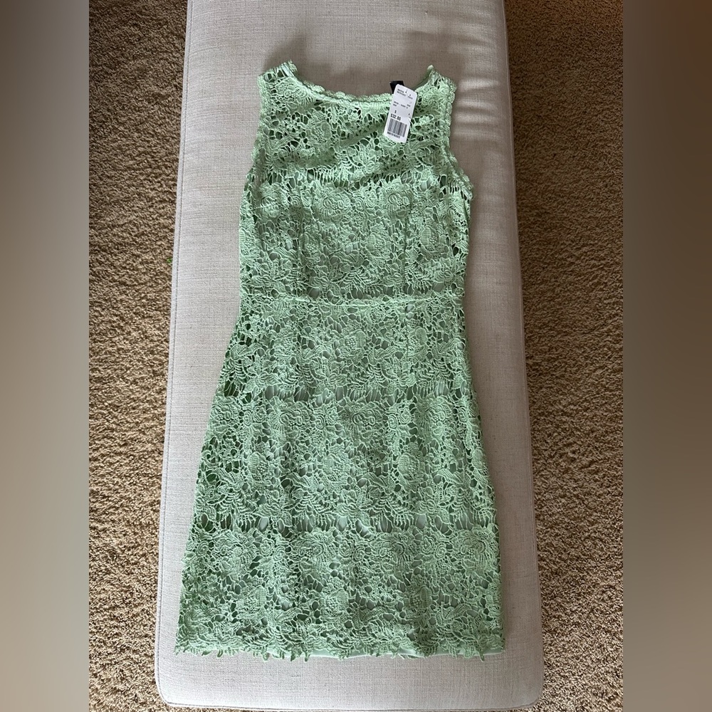Mint lace overlay mini dress size small
